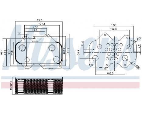 Oil Cooler, engine oil 90712 Nissens, Image 2