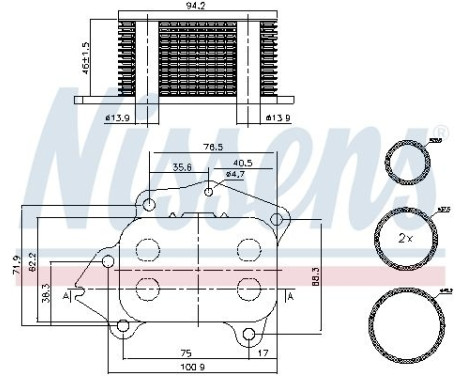 Oil Cooler, engine oil 90717 Nissens, Image 7