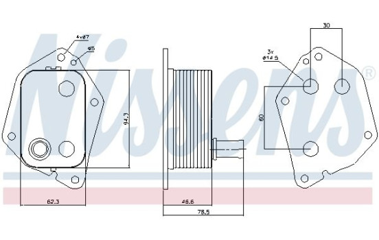 Oil Cooler, engine oil 90721 Nissens