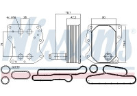 Oil Cooler, engine oil 90723 Nissens