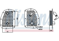 Oil Cooler, engine oil 90734 Nissens