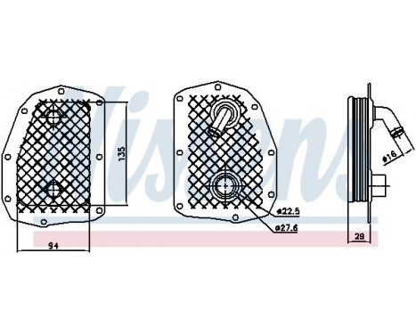 Oil Cooler, engine oil 90734 Nissens