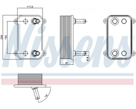 Oil Cooler, engine oil 90735 Nissens
