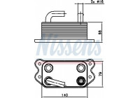 Oil Cooler, engine oil 90738 Nissens