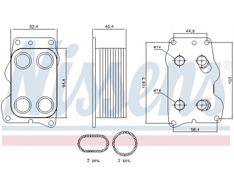 Oil Cooler, engine oil 90740 Nissens