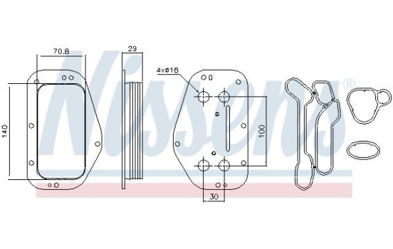 Oil Cooler, engine oil 90741 Nissens