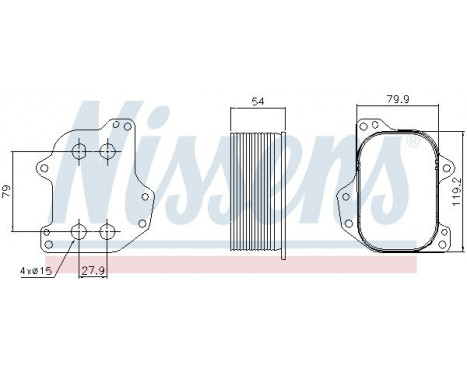 Oil Cooler, engine oil 90745 Nissens