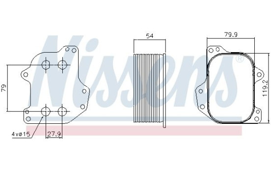 Oil Cooler, engine oil 90745 Nissens