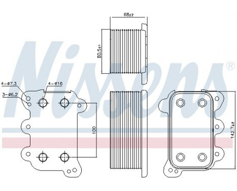 Oil Cooler, engine oil 90746 Nissens