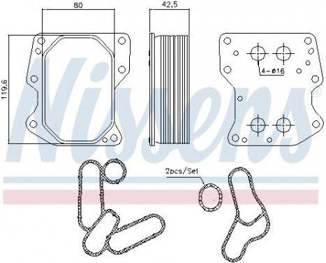 Oil Cooler, engine oil 90752 Nissens