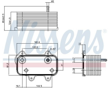 Oil Cooler, engine oil 90753 Nissens