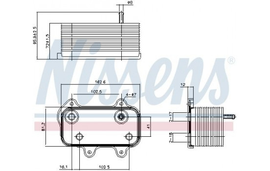 Oil Cooler, engine oil 90753 Nissens