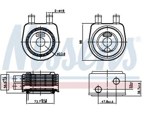 Oil Cooler, engine oil 90774 Nissens