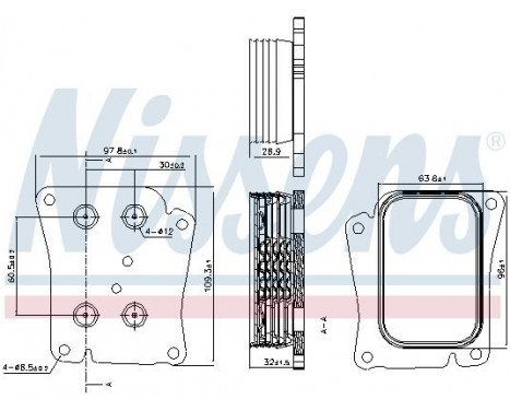 Oil Cooler, engine oil 90777 Nissens