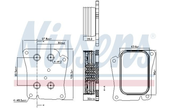 Oil Cooler, engine oil 90777 Nissens