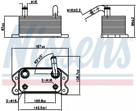 Oil Cooler, engine oil 90779 Nissens