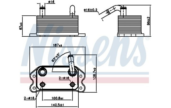 Oil Cooler, engine oil 90779 Nissens
