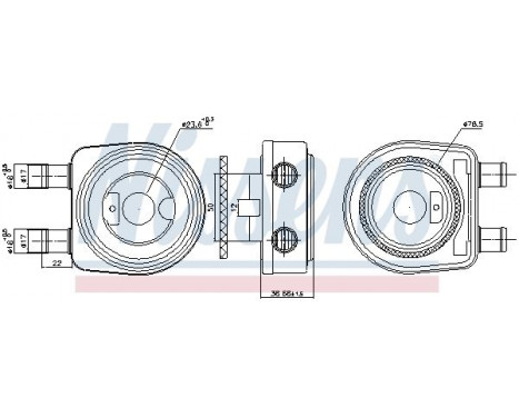 Oil Cooler, engine oil 90780 Nissens