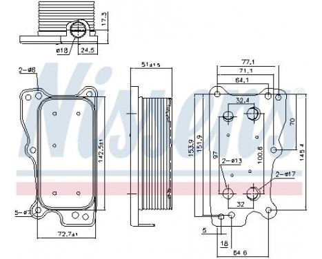 Oil Cooler, engine oil 90783 Nissens