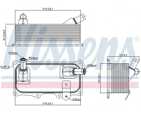 Oil Cooler, engine oil 90785 Nissens