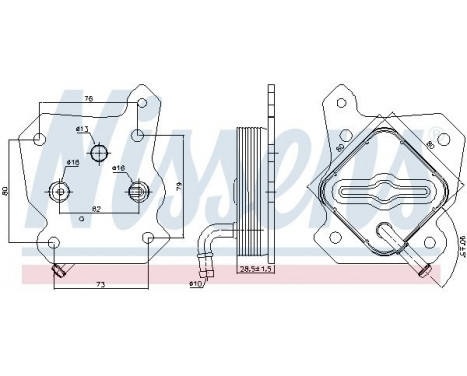 Oil Cooler, engine oil 90790 Nissens