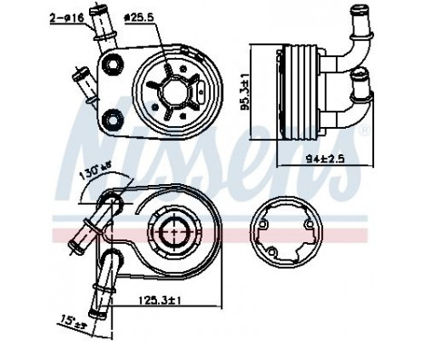 Oil Cooler, engine oil 90794 Nissens