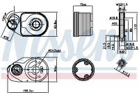 Oil Cooler, engine oil 90796 Nissens