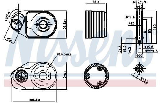 Oil Cooler, engine oil 90796 Nissens
