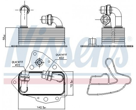 Oil Cooler, engine oil 90803 Nissens