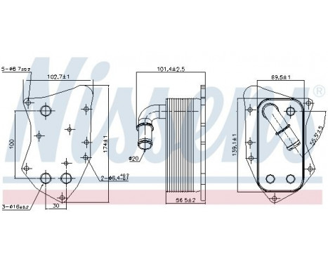 Oil Cooler, engine oil 90804 Nissens