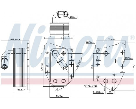Oil Cooler, engine oil 90805 Nissens
