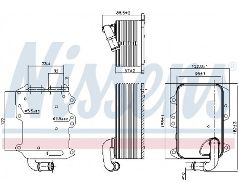 Oil Cooler, engine oil 90807 Nissens