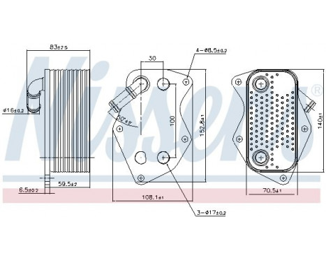 Oil Cooler, engine oil 90809 Nissens