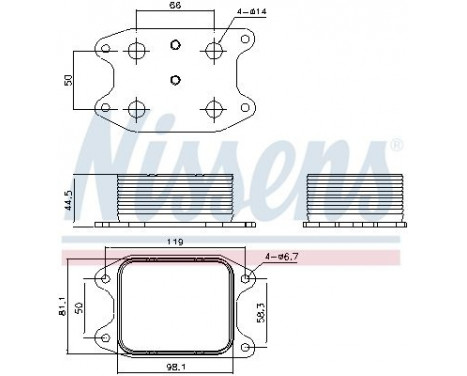 Oil Cooler, engine oil 90810 Nissens