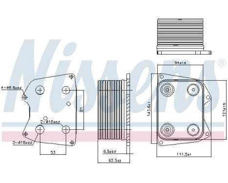 Oil Cooler, engine oil 90824 Nissens
