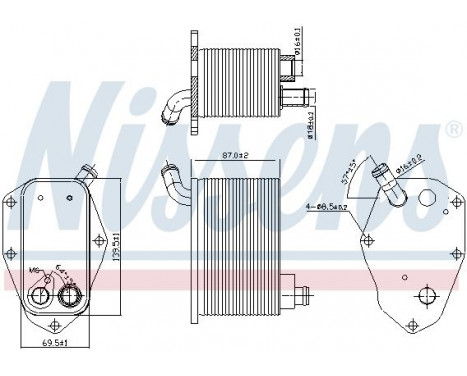 Oil Cooler, engine oil 90826 Nissens