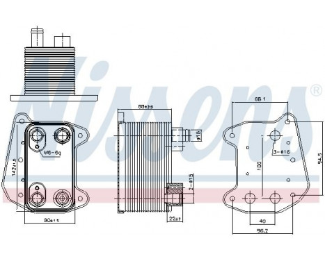 Oil Cooler, engine oil 90832 Nissens