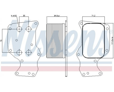Oil Cooler, engine oil 90851 Nissens