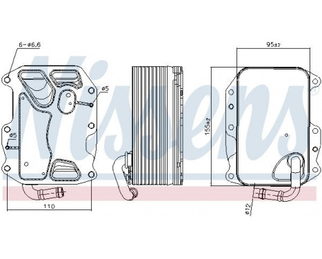 Oil Cooler, engine oil 90852 Nissens