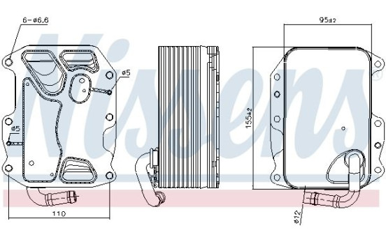 Oil Cooler, engine oil 90852 Nissens