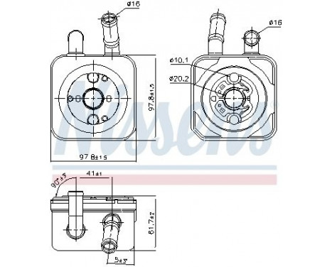 Oil Cooler, engine oil 90853 Nissens