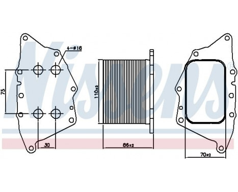 Oil Cooler, engine oil 90862 Nissens