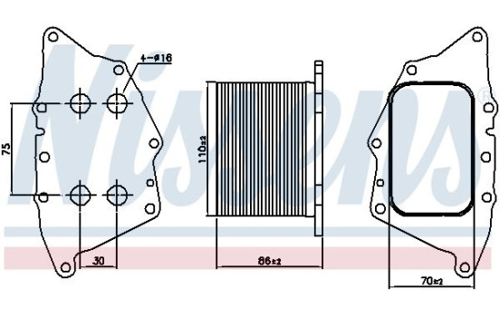 Oil Cooler, engine oil 90862 Nissens