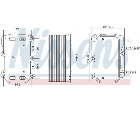 Oil Cooler, engine oil 90876 Nissens, Image 5