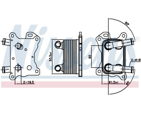 Oil Cooler, engine oil 90881 Nissens