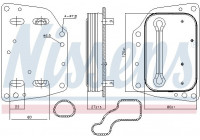 Oil Cooler, engine oil 90882 Nissens