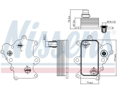 Oil Cooler, engine oil 90885 Nissens