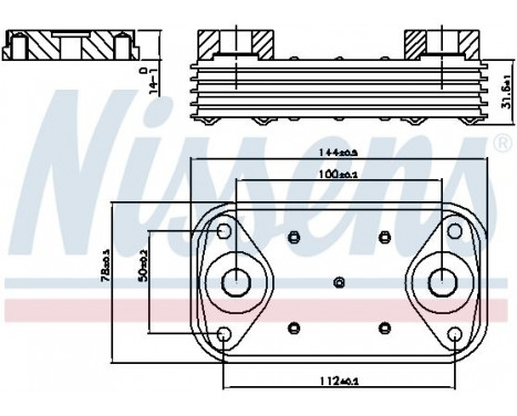 Oil Cooler, engine oil 90889 Nissens
