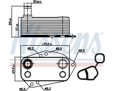 Oil Cooler, engine oil 90890 Nissens