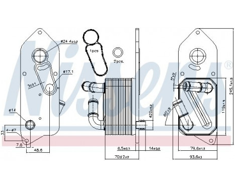 Oil Cooler, engine oil 90892 Nissens